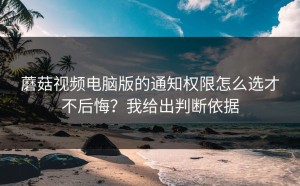 蘑菇视频电脑版的通知权限怎么选才不后悔？我给出判断依据