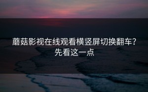 蘑菇影视在线观看横竖屏切换翻车？先看这一点